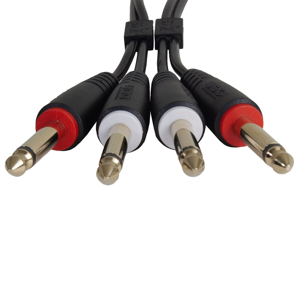 UDG Ultimate Audio Cable Set 1/4'' TRS to TRS black straight cable, 1.5 meters long, designed for professional audio connections.