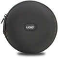 Small UDG Creator headphone case in black with zipper closure, designed to protect and carry headphones.