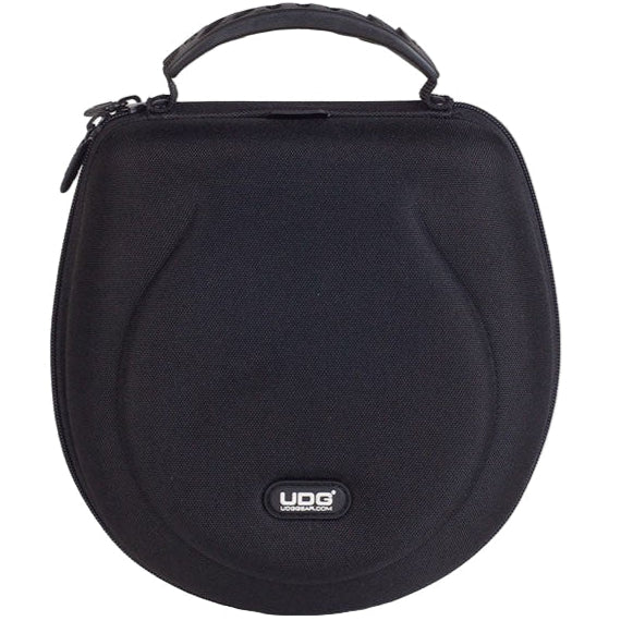 UDG Creator large headphone hardcase in black, durable protective case for storing and transporting headphones securely.