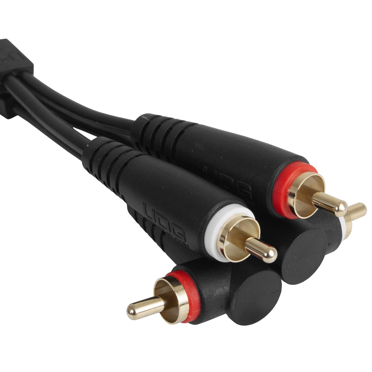 UDG Ultimate Audio Cable Set RCA-RCA cable, black RCA connectors close-up