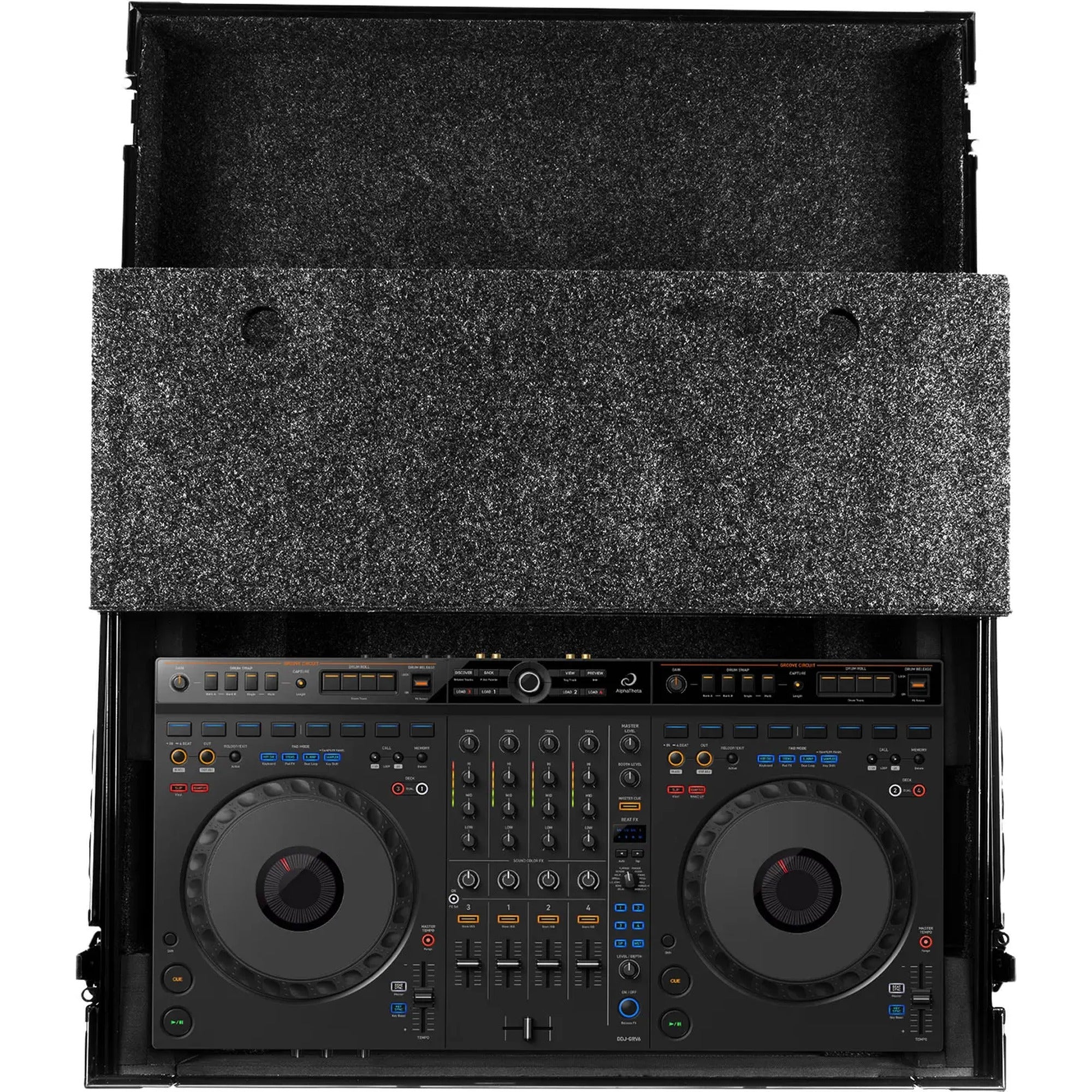 UDG Ultimate Flight Case AlphaTheta DDJ-GRV6 Black Plus (Laptop Shelf, U91104BL) - Soundium