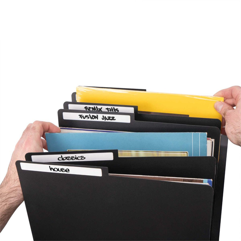 Set of six Glorious vinyl record sleeve dividers, clear plastic sleeves for organizing and protecting LPs.
