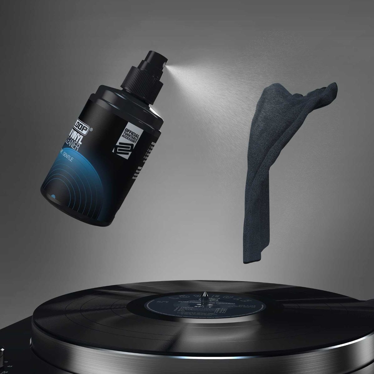 Reloop Premium Vinyl and Stylus Cleaning Set with record brushes and cleaning tools for maintaining turntable records.