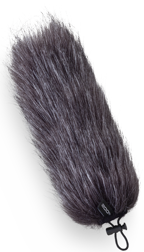 Zoom WSU-2 microphone windscreen and deadcat for reducing wind noise on outdoor recordings.