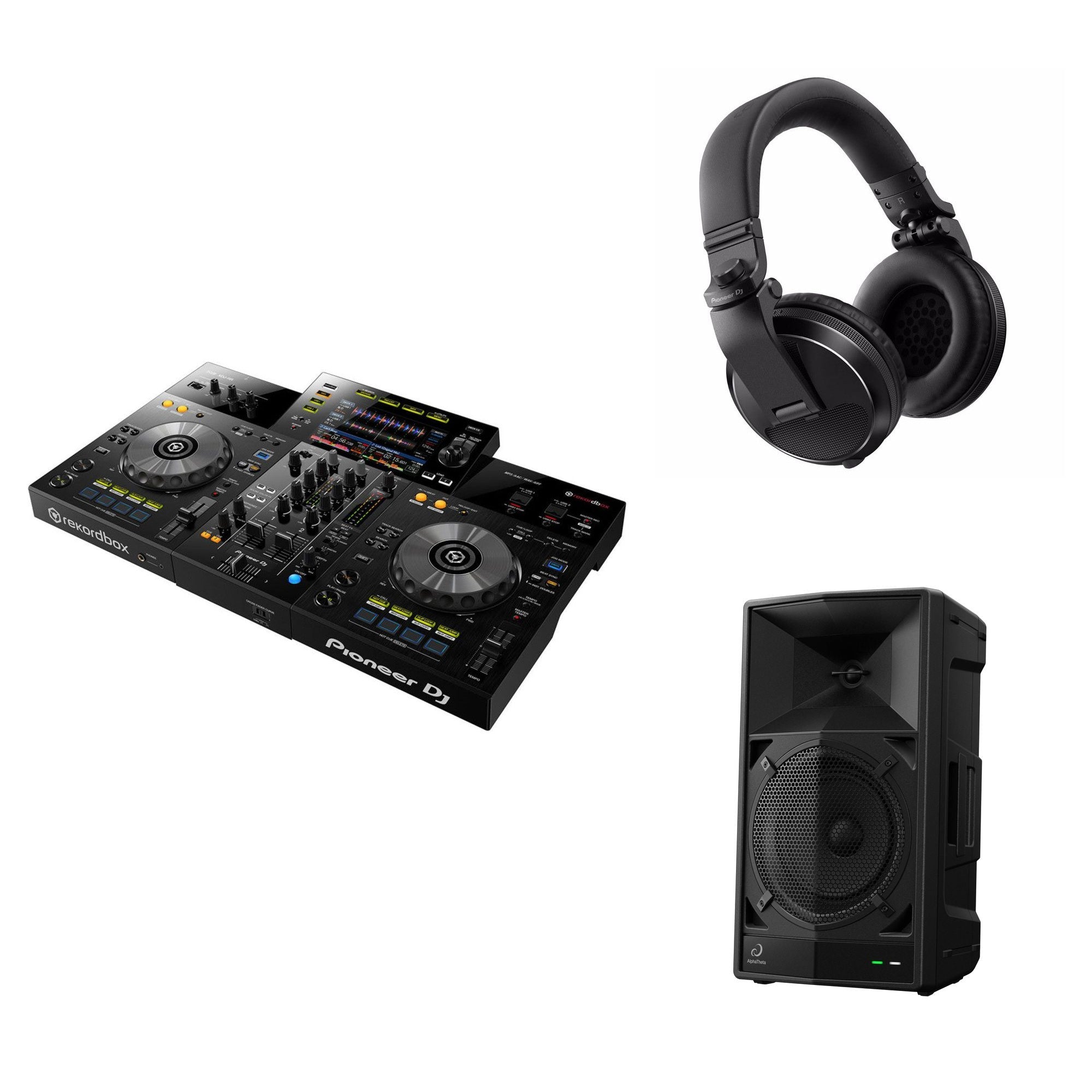 Pioneer DJ XDJ-RR DJ bundle with dual decks and mixing controls, designed for party-ready DJ performances.