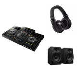 Pioneer DJ XDJ-RR Studio Plus DJ bundle featuring professional DJ controller, headphones, and accessories for mixing and performance.