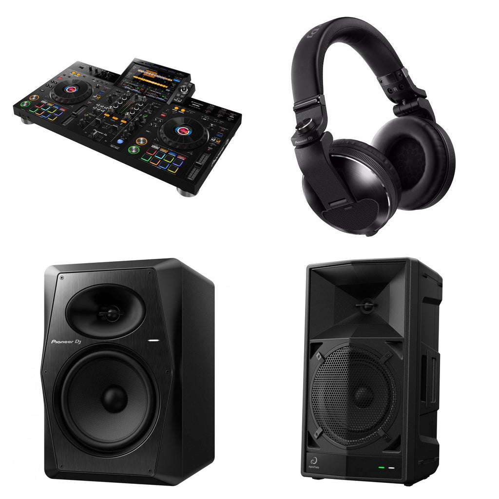 Pioneer DJ XDJ-RX3 Ultimate DJ bundle with dual large touchscreens, professional controls, and sleek black finish.