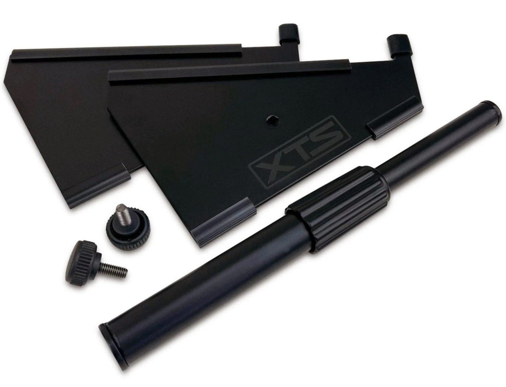 Unassembled large Analog Cases XTS Stand keyboard stand with metal frame and adjustable components for secure support.