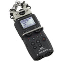 Zoom H5 digital recorder with interchangeable microphone capsules and compact design, ideal for professional audio recording.