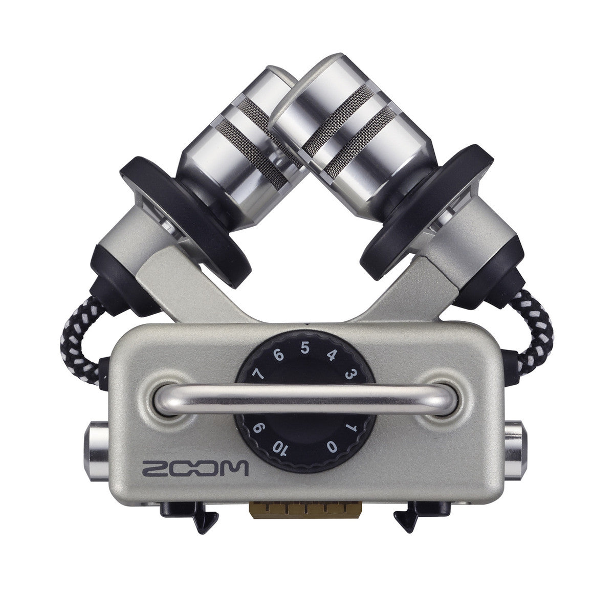 Zoom H5 digital recorder with handheld design, multiple input ports, and professional recording controls.