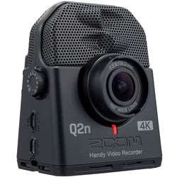 Zoom Q2n-4K video camera with compact design, featuring dual microphones and 4K recording capability.